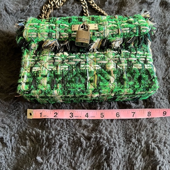 Kurt Geiger Mini Brixton Green Tweed Bag - Picture 6 of 9